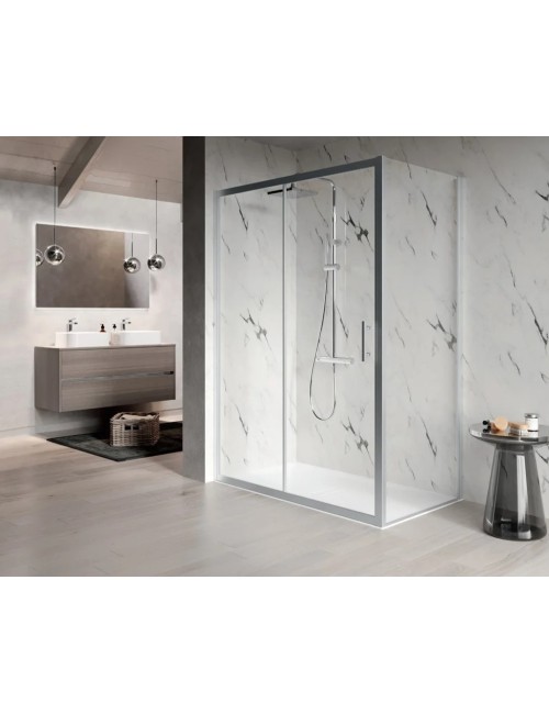 Box doccia Elyane A / 98 misura 97-100 / cristallo trasparente / finitura silver