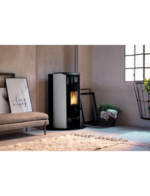 Stufa a pellet PALAZZETTI JACKIE IDRO 26 kw bianca