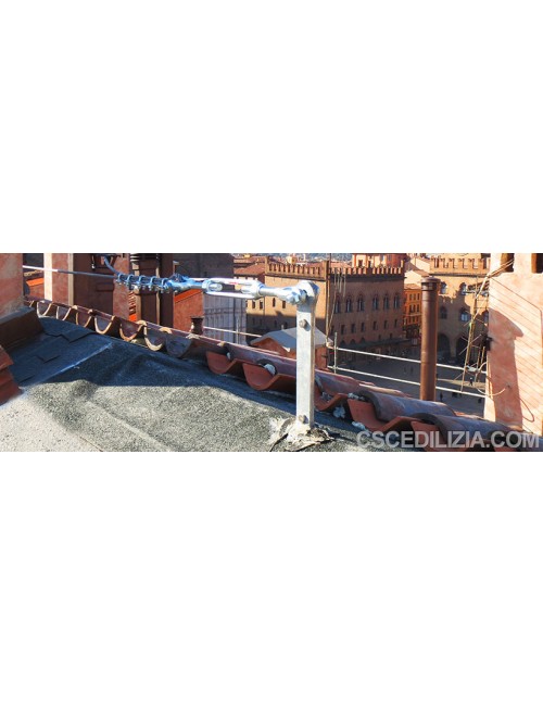 Linea vita ( in kit ) / h 600 mm. / zincato /  16 metri / base piana