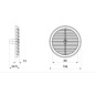 Griglia di ventilazione aerazione / diametro 106 mm./  plastica marrone