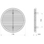 Griglia di ventilazione aerazione / diametro 175 mm./  plastica bianca