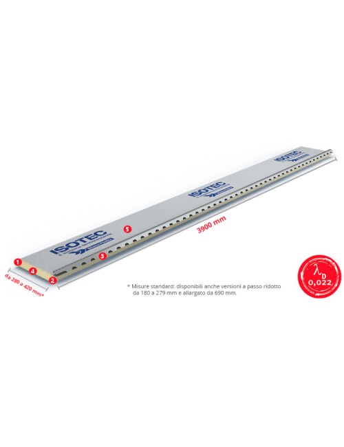 Isotec originale / spessore 100 mm. / passo 34,5