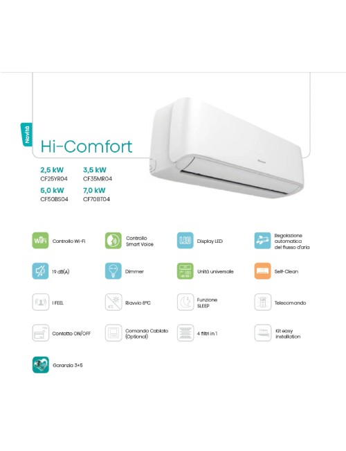 Condizionatore hisense 12000 btu r32 easy smart wi-fi