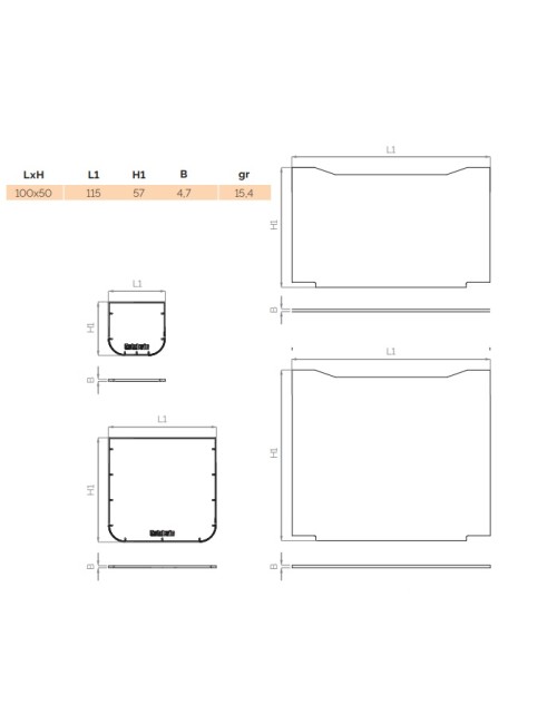 Testata di chiusura per canaletta sab pe.nero.10x100 h.5
