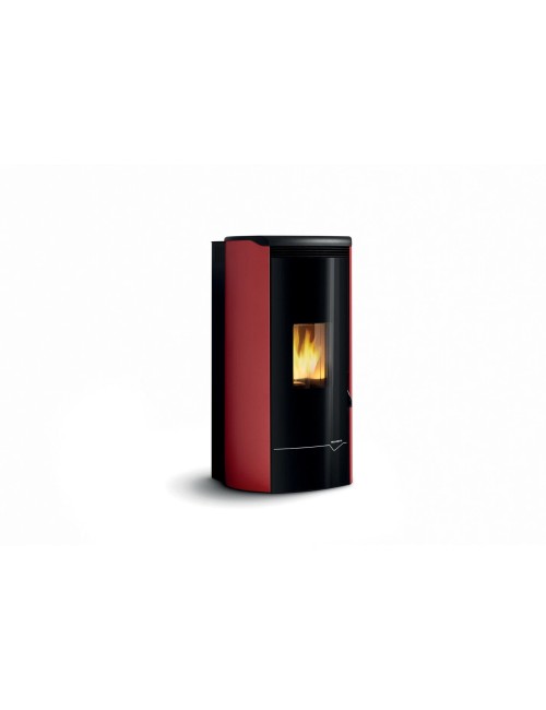 Stufa a pellet ecofire jackie idro 20 kw rossa rigenerata