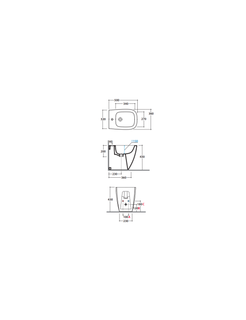 Genesis bidet cm.50x36 filo...
