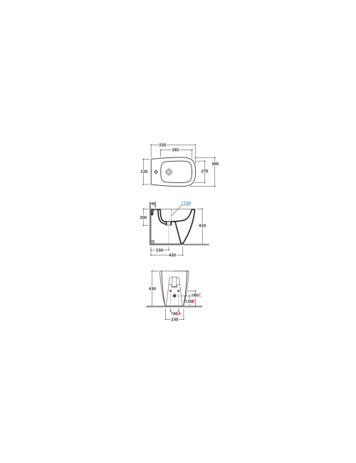 bidet hidra / collezione faster / cioccolato satinato