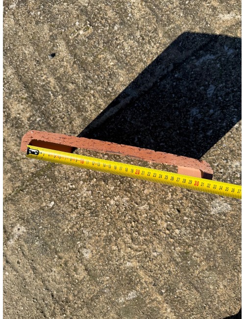 Cimasa coprimuro retto larghezza interna 31,5 cm lunghezza 25 cm./ cotto furno' rosato natura