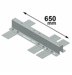 Ancoraggio per lamiera  l.650mm passo250mm inox