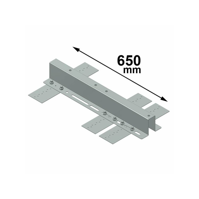 Ancoraggio per lamiera  l.650mm passo250mm inox