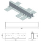 Ancoraggio per lamiera  l.650mm passo250mm inox