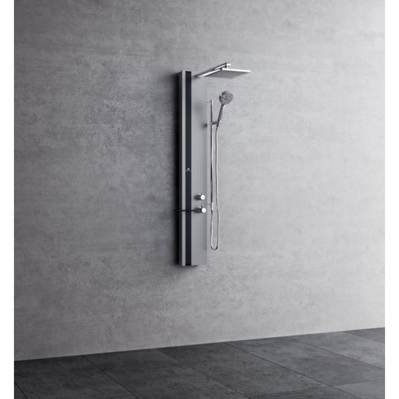 Colonna doccia line 2m termost.bianco opaco finit.silver