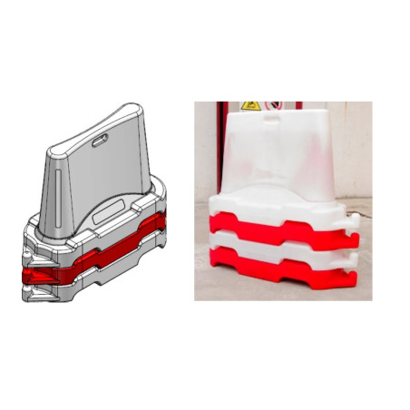 Barriera stradale impilabile new jersey rossa 1000x400xh700