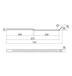 Gancio per finto coppo mono-direzionale tipo a inox l. 715