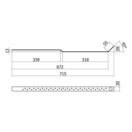 Gancio per finto coppo mono-direzionale tipo a inox l. 715