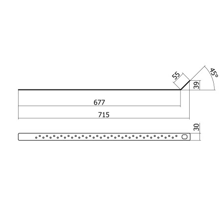 Gancio mono-direzionale tipo a inox l. 715 (con rivetti)