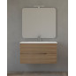 Mobile Bagno Moresco / Rovere / 46x100x55 / 2 cassetti / Specchio / Lampada led