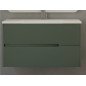 Mobile Bagno Moresco / Verde Opaco / 46x100x55 / 2 cassetti / Specchio / Lampada led